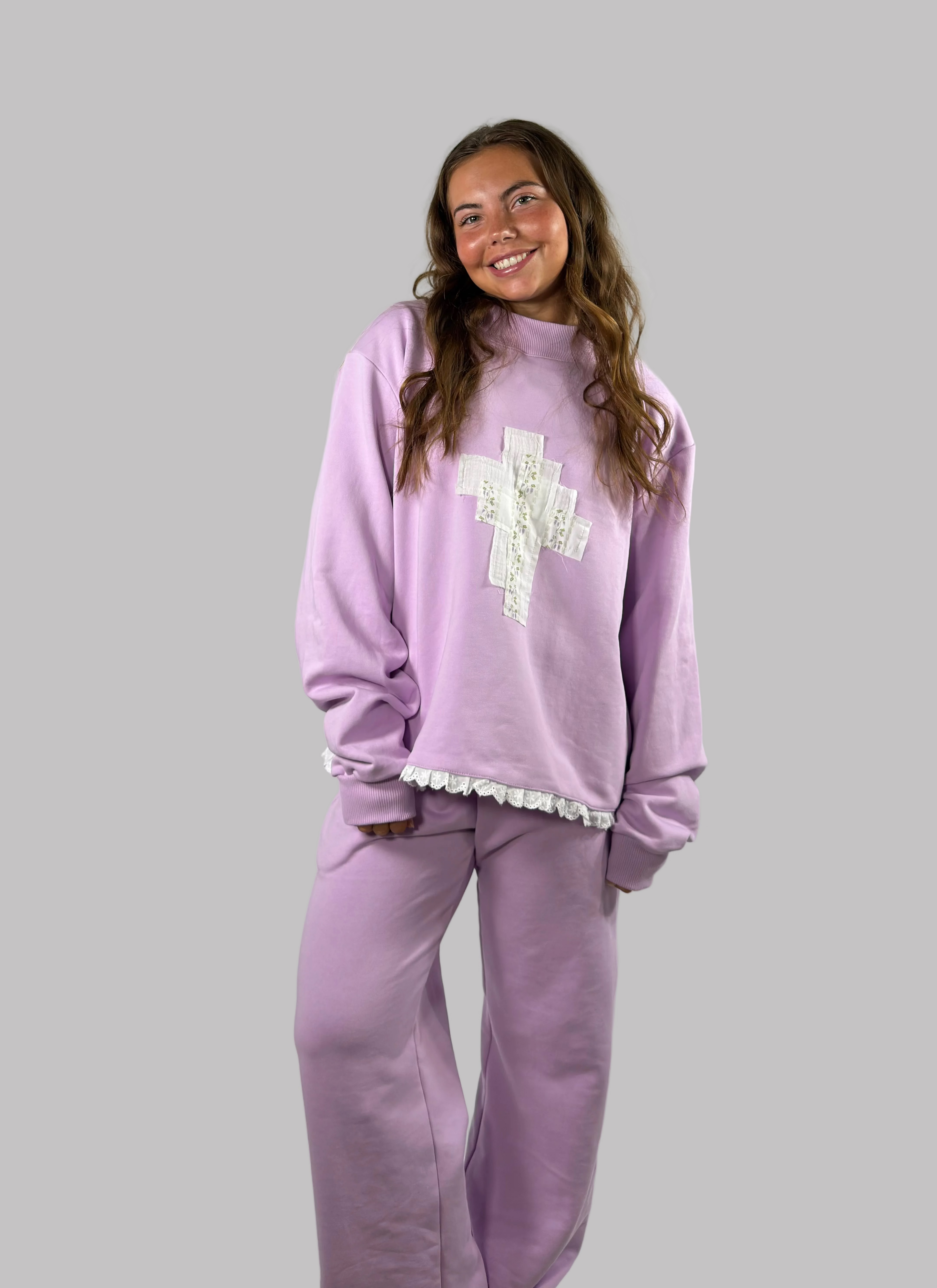 Purple Cross Mockneck