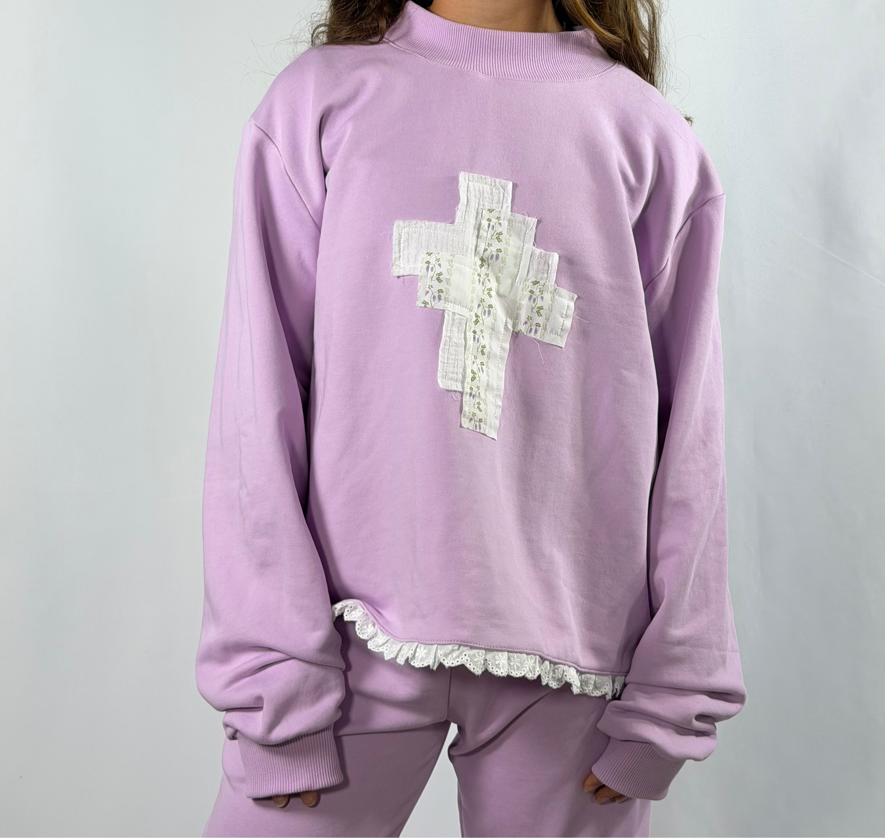 Purple Cross Mockneck