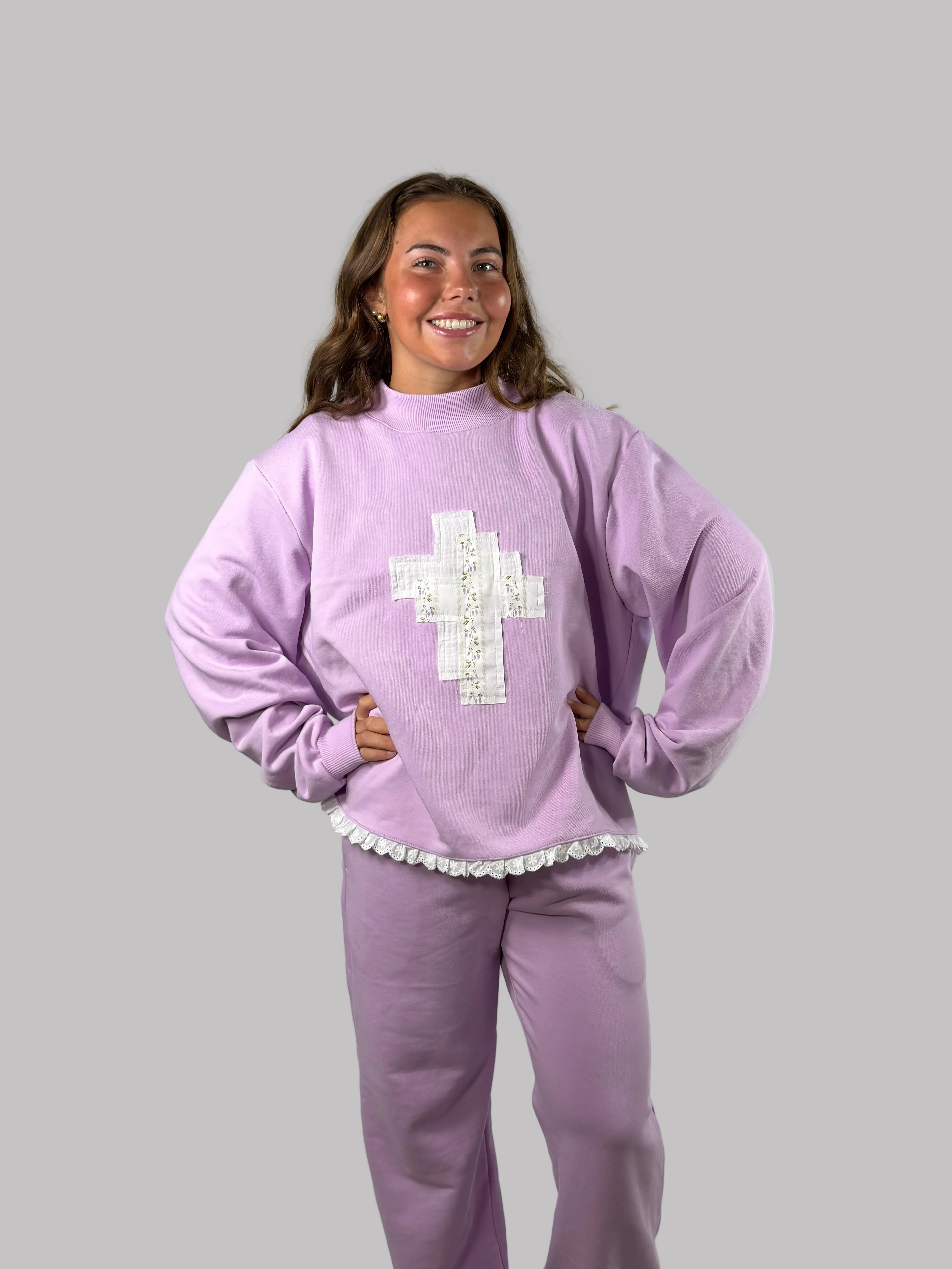 Purple Cross Mockneck
