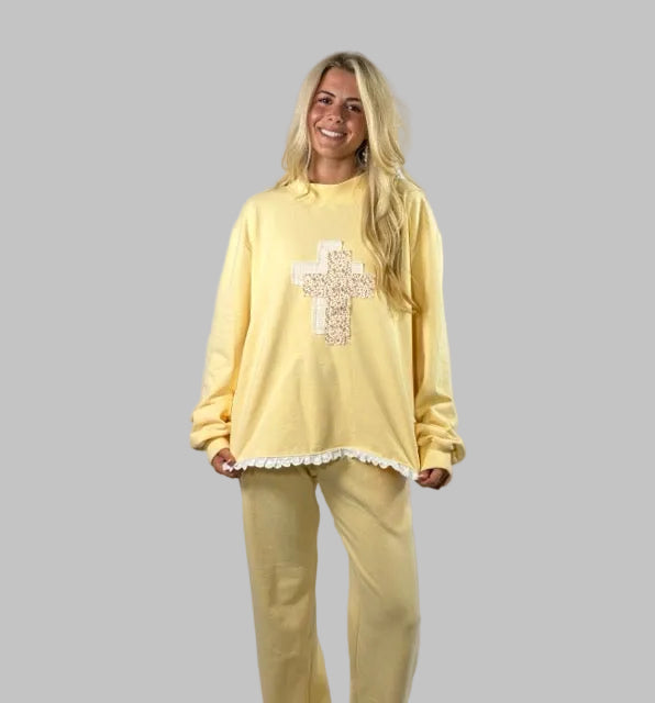 Yellow Cross Mockneck