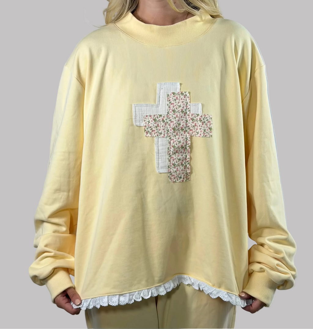 Yellow Cross Mockneck