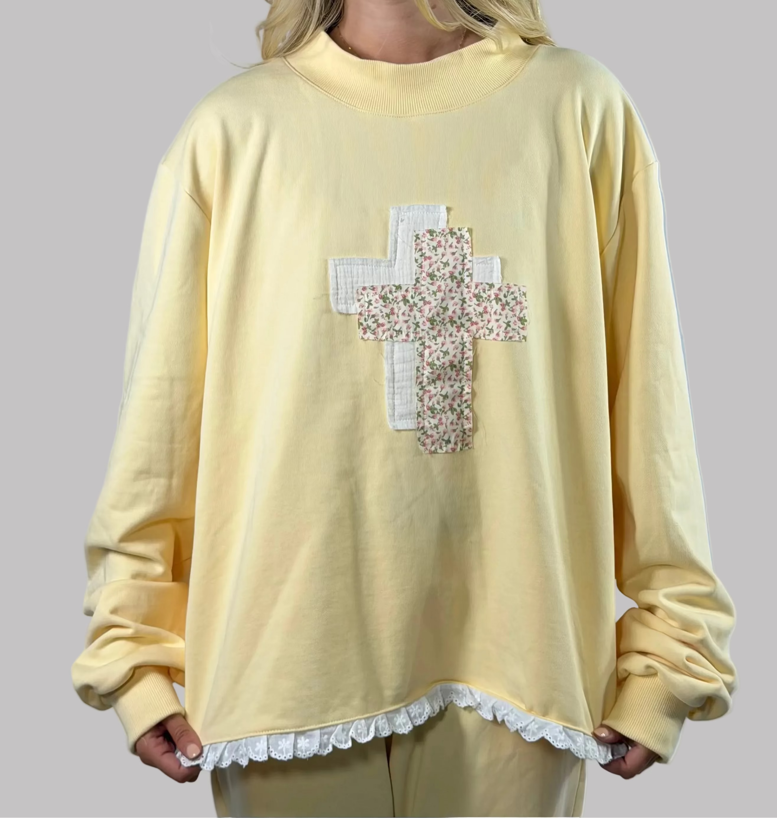 Yellow Cross Mockneck