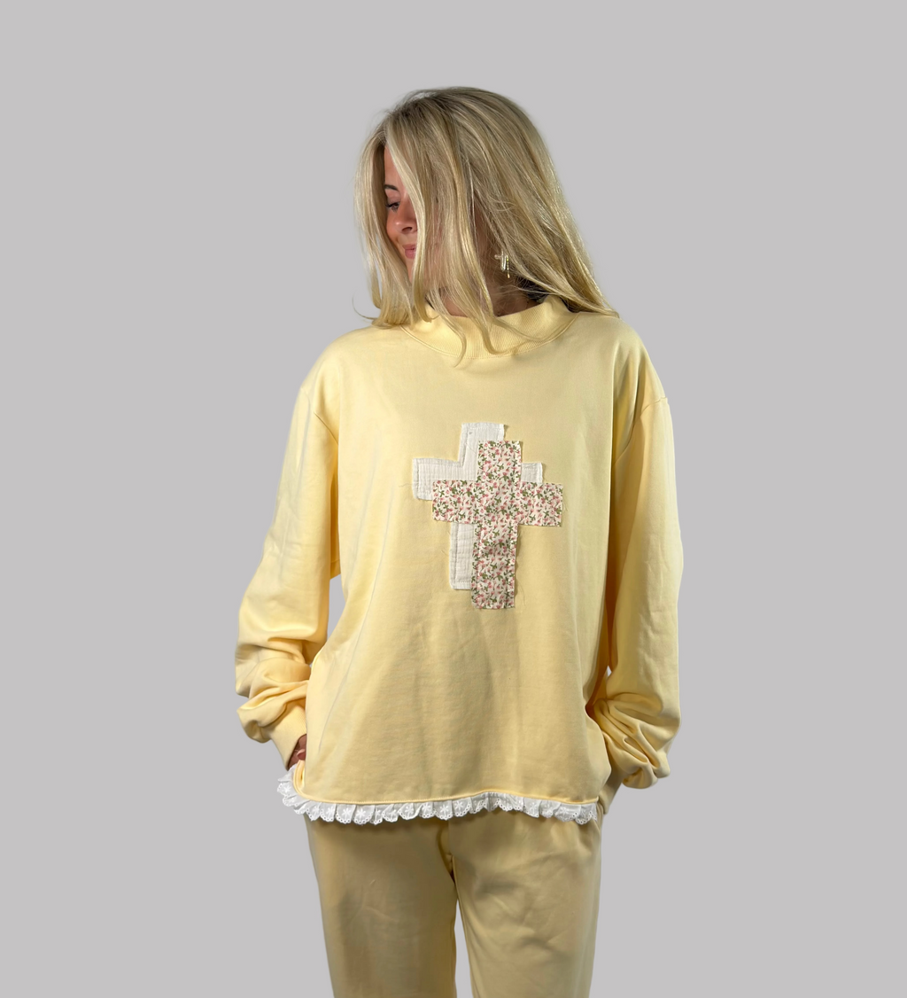Yellow Cross Mockneck